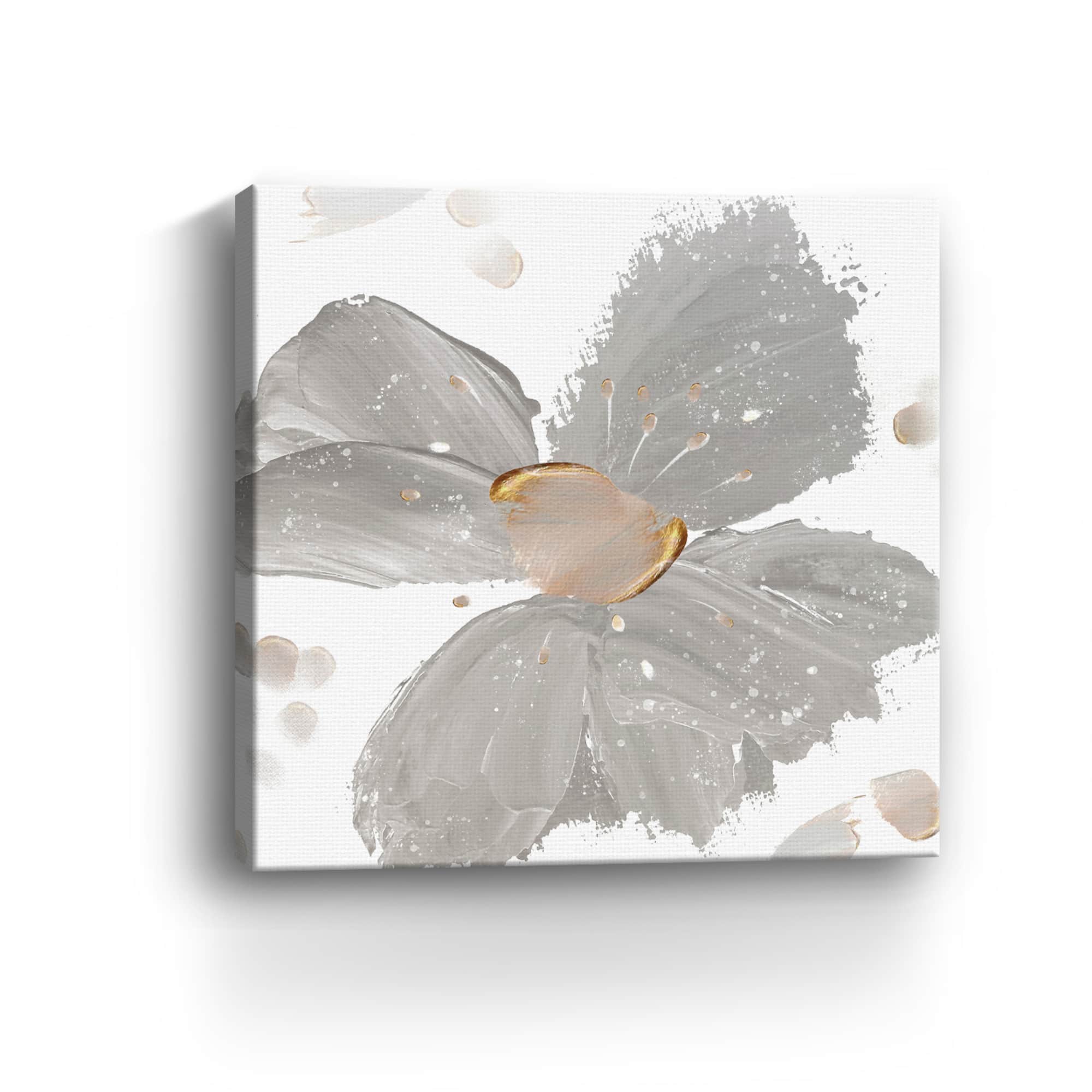 Contemporary Floral Gray II Canvas Giclee
